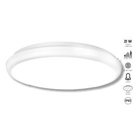 Plafoniera SUNLIGHT LED 21W okrągła 300mm 2328lm IP65 4000K czujnik ruchu i zmierzchu 230V biały / tworzywo sztuczne - zdjęcie 1